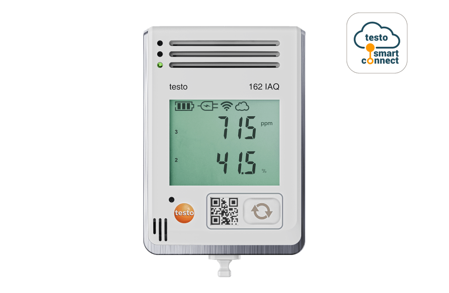  testo 162 IAQ - Máy đo ghi nhiệt độ, độ ẩm, CO2 và áp suất online 