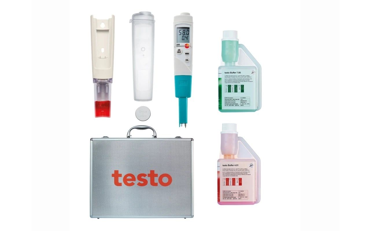  Bộ thiết bị đo pH/nhiệt độ chất lỏng - testo 206-pH1 starter set 