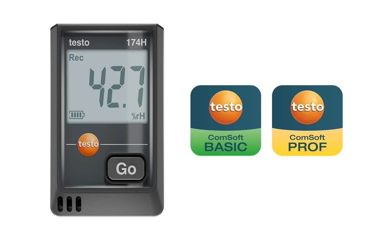  testo 174 H - Nhiệt ẩm kế tự ghi với USB-C và phần mềm (cho HVACR) 