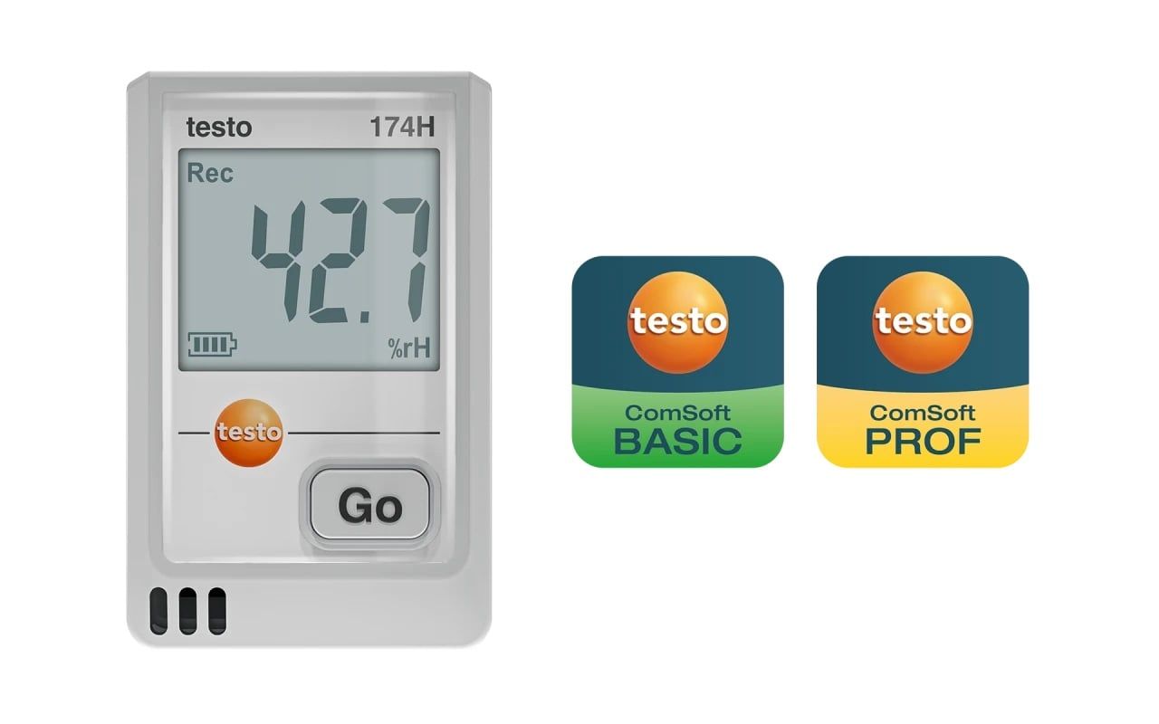  testo 174 H - Nhiệt ẩm kế tự ghi mini với USB-C và phần mềm 