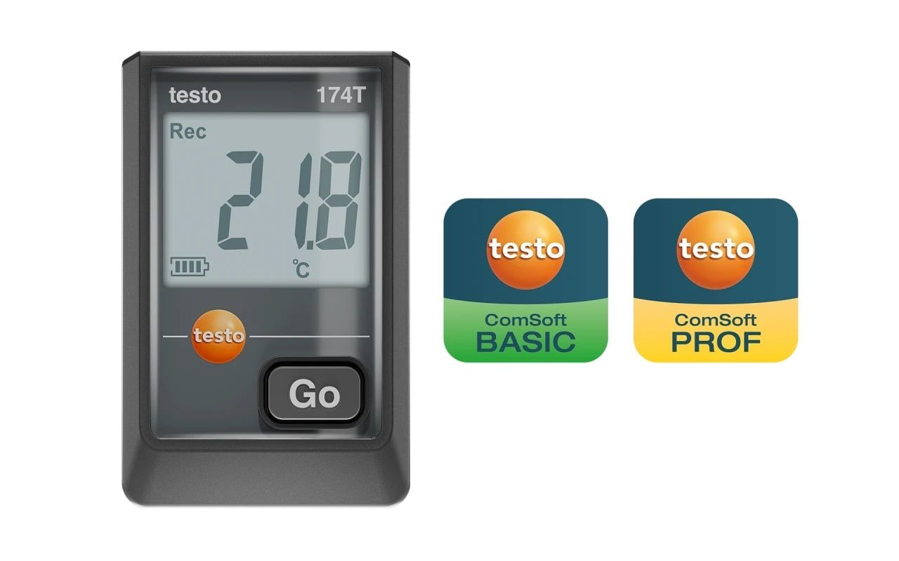  testo 174 T - Nhiệt kế tự ghi mini với cổng USB-C và phần mềm (cho HVACR) 