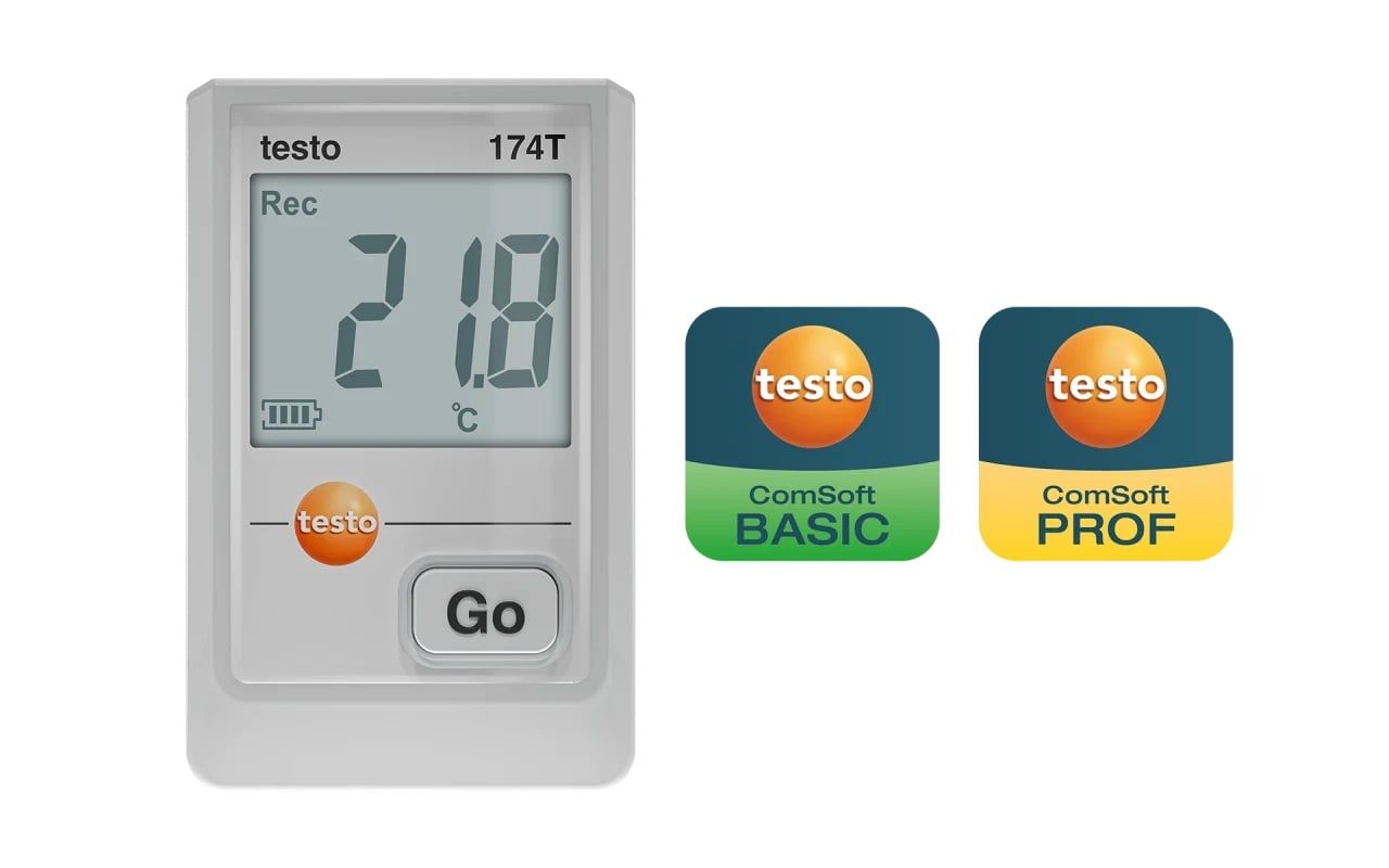  testo 174 T - Nhiệt kế tự ghi mini với USB-C và phần mềm 