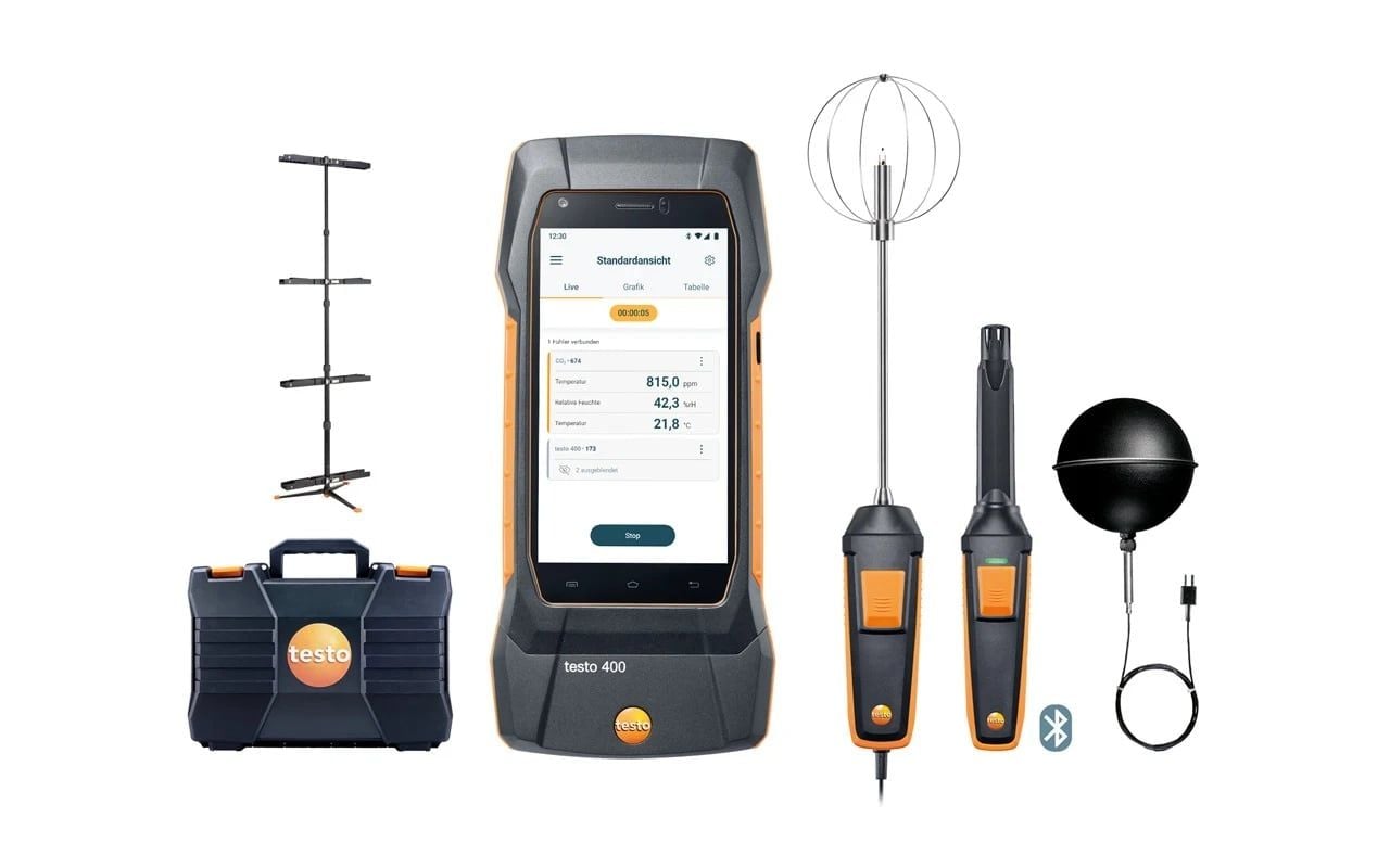  Bộ testo 400 - đo lường IAQ và mức độ thoải mái với giá đỡ 