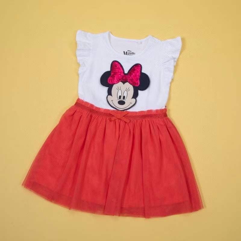 Váy Disney cotton lật hình phối chân voan nhiều màu size 2 - 8y