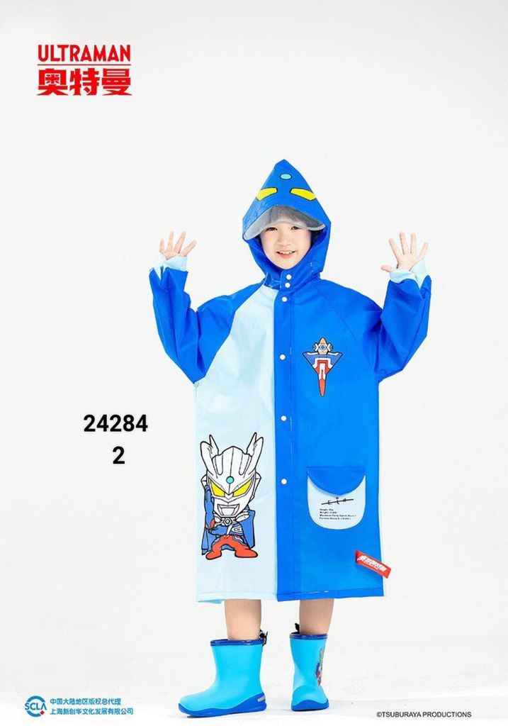 Áo mưa hình siêu nhân xanh Bé Trai có phản quang size L - 3XL ( 120 - 150 )