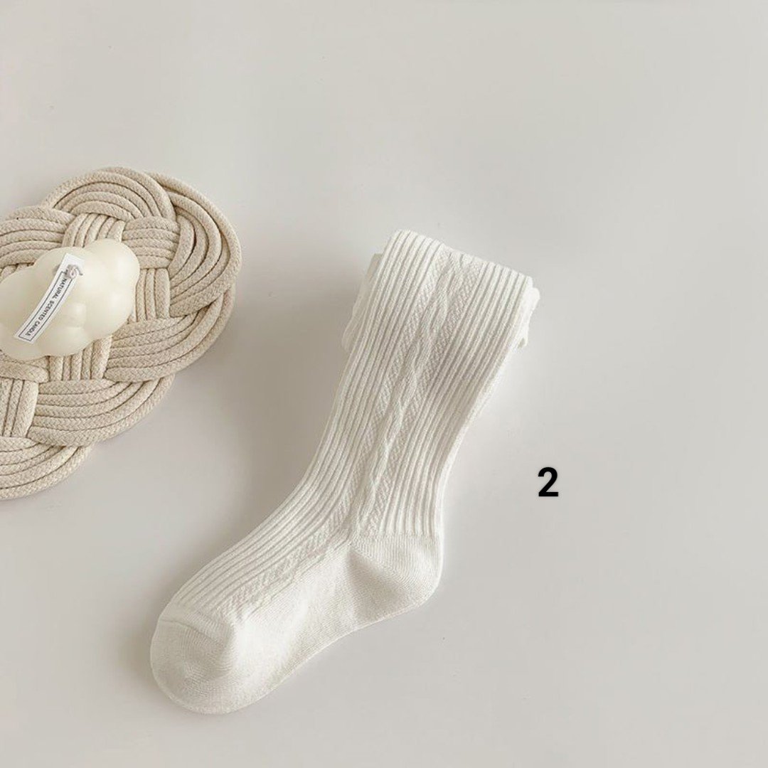 Quần tất trơn 6 màu dệt vặn thừng nhỏ size 3 - 9y