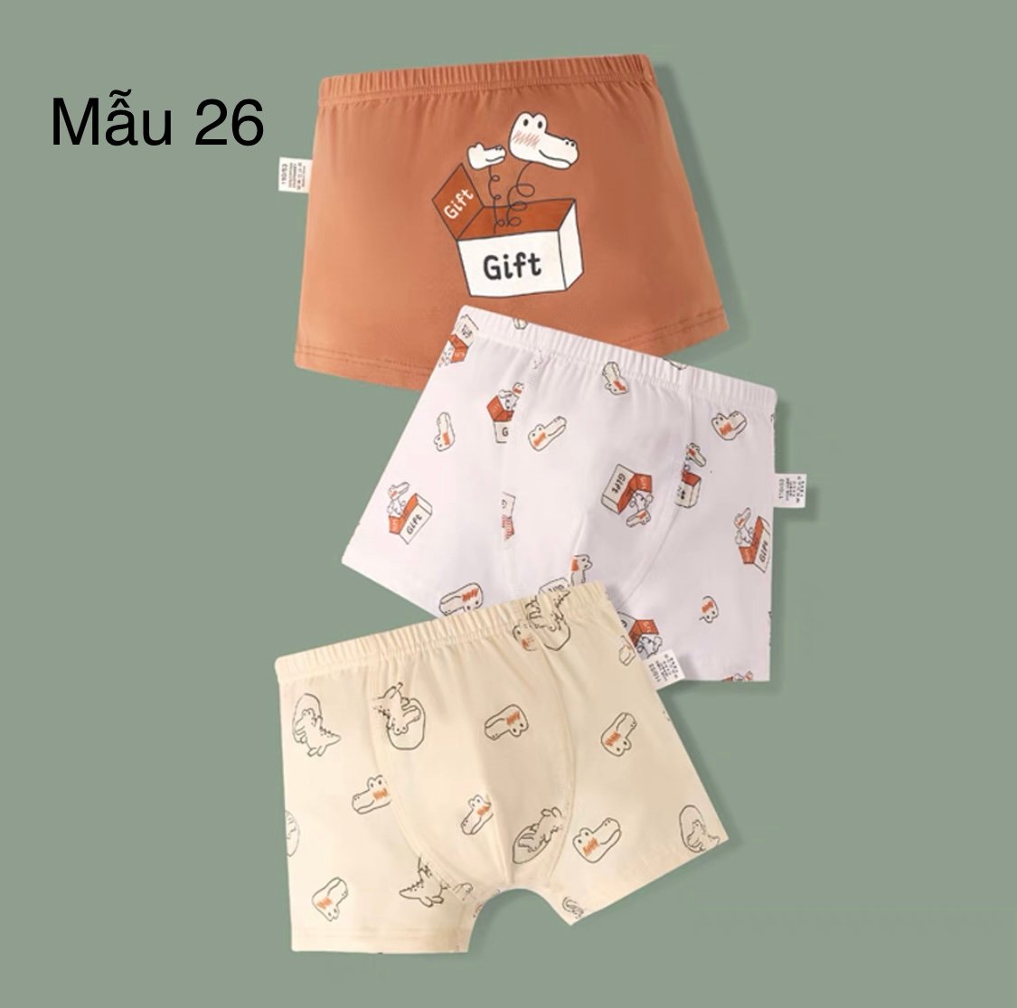 Set 3 sịp đùi cạp nhỏ nhiều mẫu BT size 120 - 160 ( Bảng màu mới )