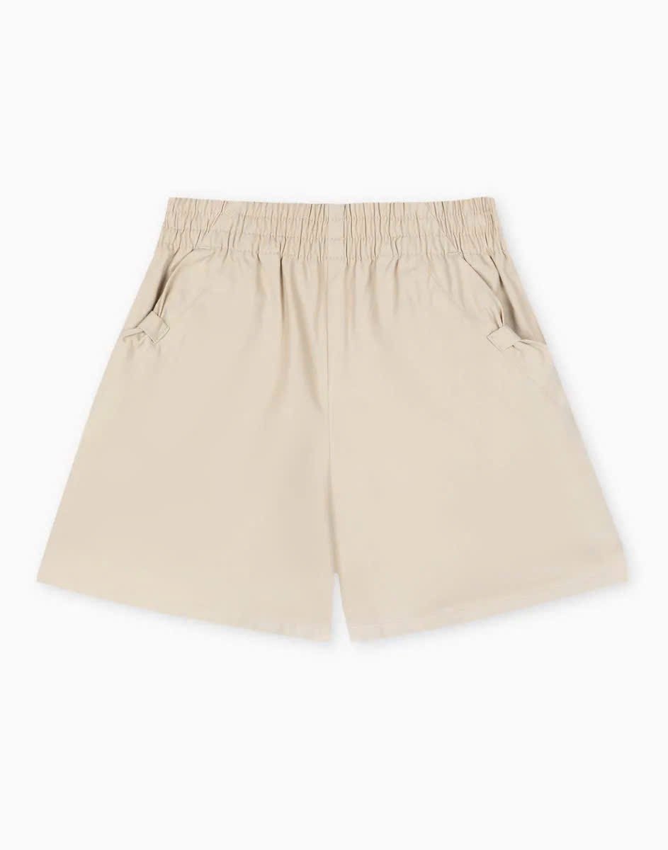 Quần short kaki GGJJ dư xịn túi nơ 2 màu kaki/đen bé gái size 2-8y