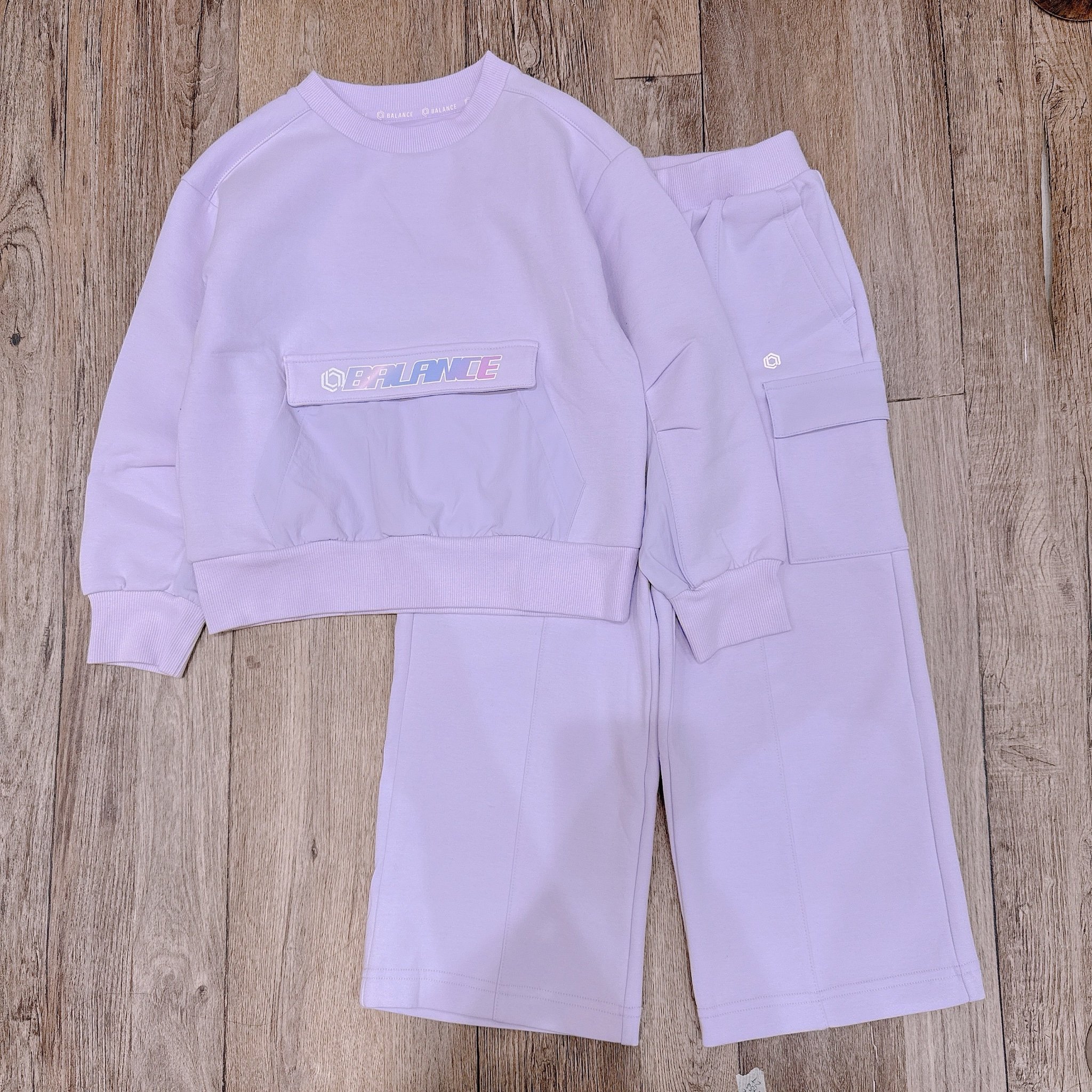 Bộ nỉ Topten xuất Hàn quần ống suông túi hộp nhiều màu bé gái size 120-170