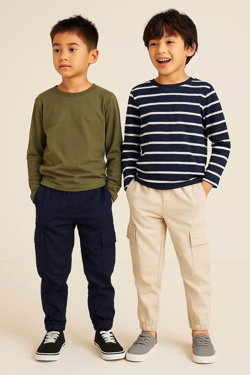 Quần jogger linen ONV dư xịn nhiều màu cho bé size 6-10y