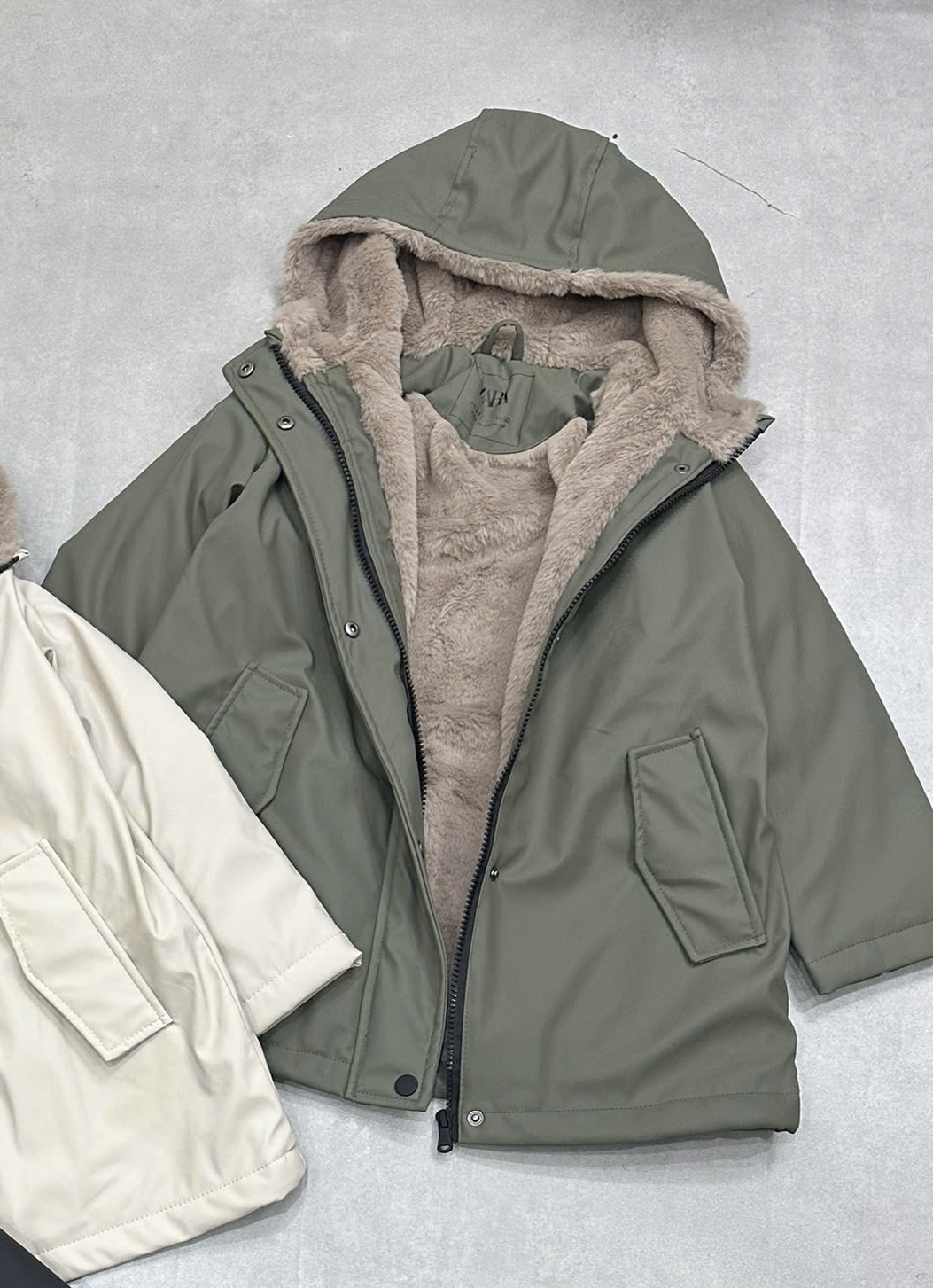 Áo khoác raincoat lót lông ZR dư xịn nhiều màu cho bé size 6-14y