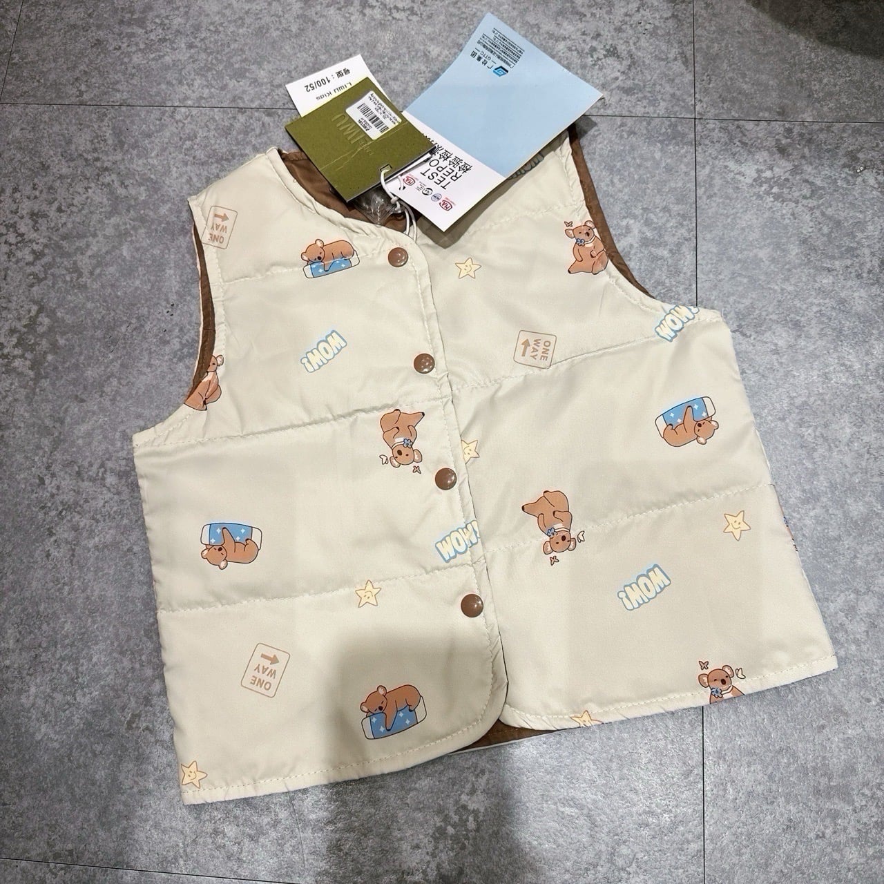 Áo khoác gile lông vũ Liwu Kids siêu nhẹ 2 mặt nhiều mẫu cho bé size 90 - 130