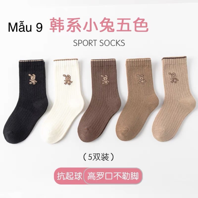 SH2511PK01 - Set 5 đôi tất Minliu Kidsocks dành cho trẻ em, chất liệu cotton+polyester+spandex, NSX Man Luu Textile Company Limited