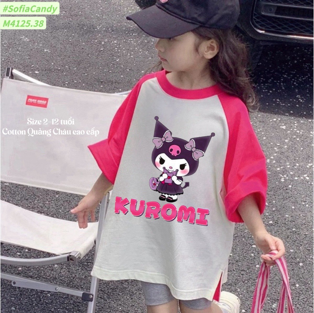 M4125.38 - Set bộ Mia Kids Kuromi áo hồng phối quần legging xám size 2-12y