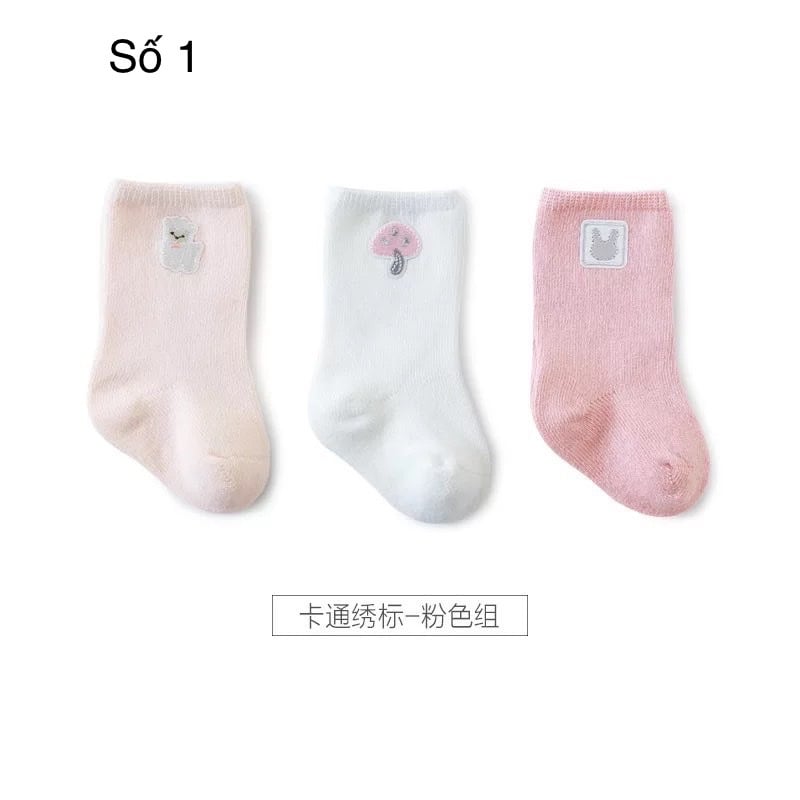 Set 3 tất trơn màu Nemo baby cổ hình thú