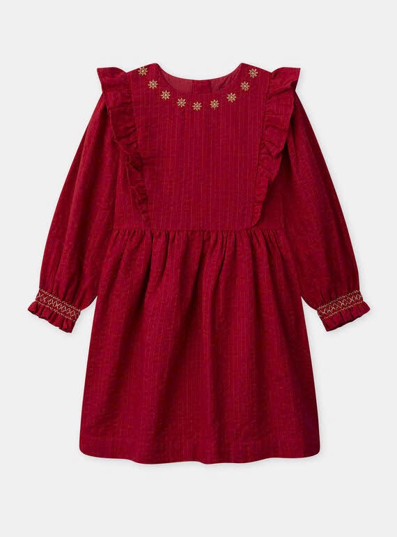 Váy Sergent Major màu đỏ cổ thêu hoa size 3 - 11y