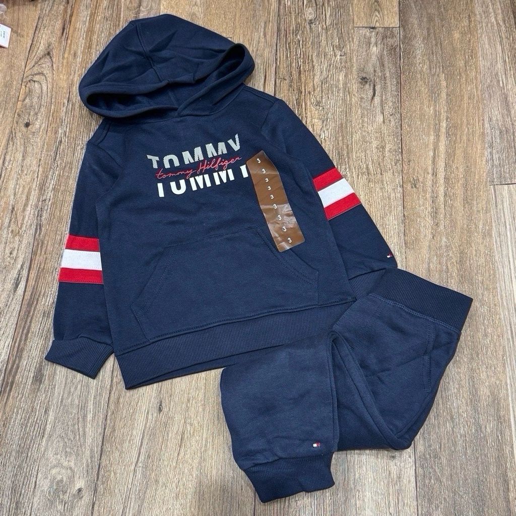 Bộ nỉ bông T.M 3 màu navy / hồng / đỏ size 2 - 8y