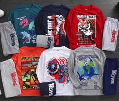 Bộ cotton dài tay Place nhiều hình BT ( 4-14y)