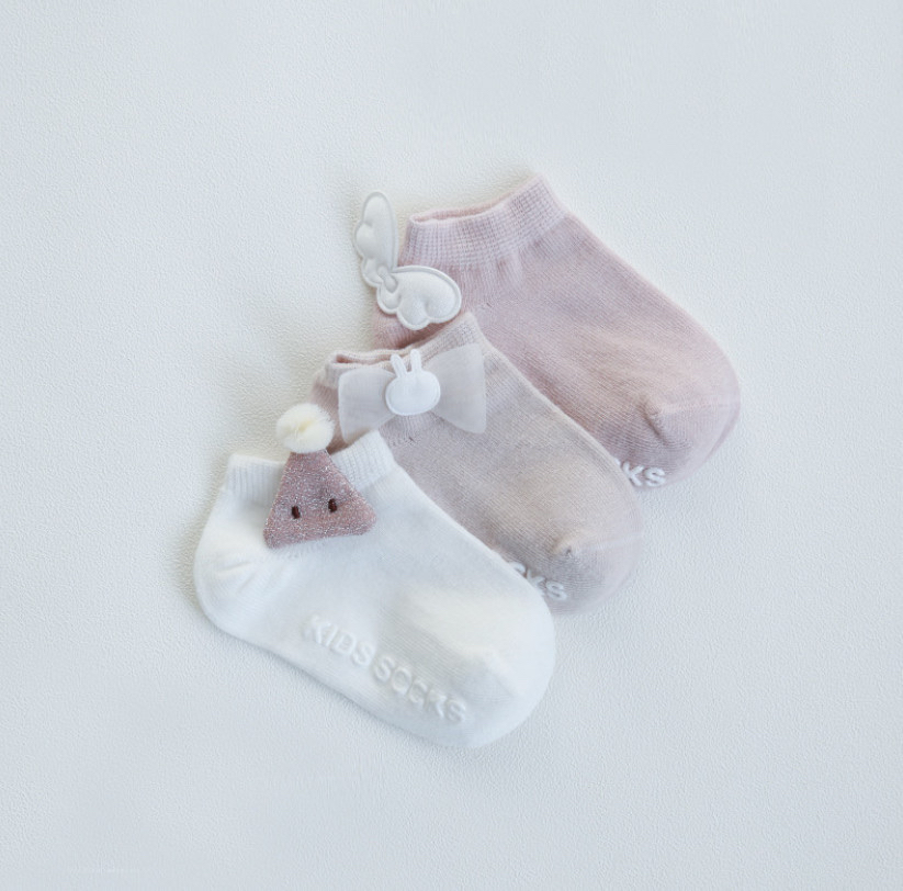 Set 3 tất nemo Baby cổ ngắn công chúa đính hoạ tiết