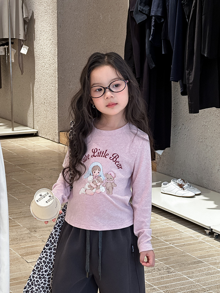 25G052 - Áo thun tăm AMBB họa tiết nhiều màu cho bé gái size 90-170