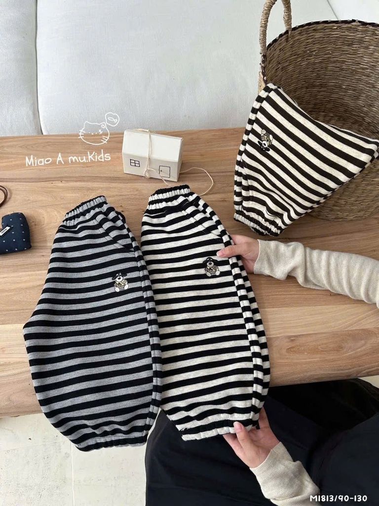 1813 - Quần nỉ kẻ cho bé size 90-130
