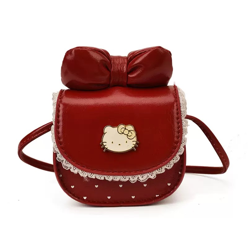 Túi đeo chéo Hello kitty viền ren nhiều màu cho bé