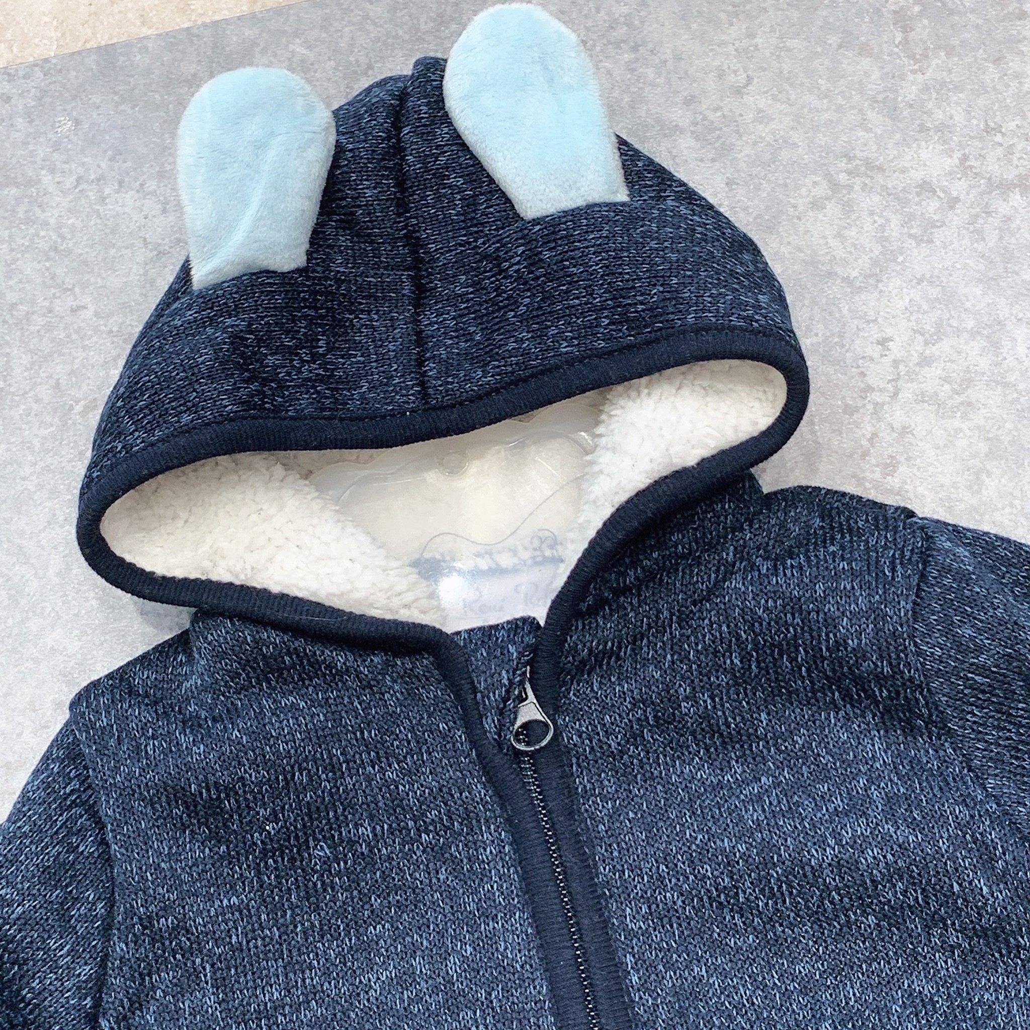 Áo khoác nỉ bông Rene Rofe mũ lót lông cừu sơ sinh