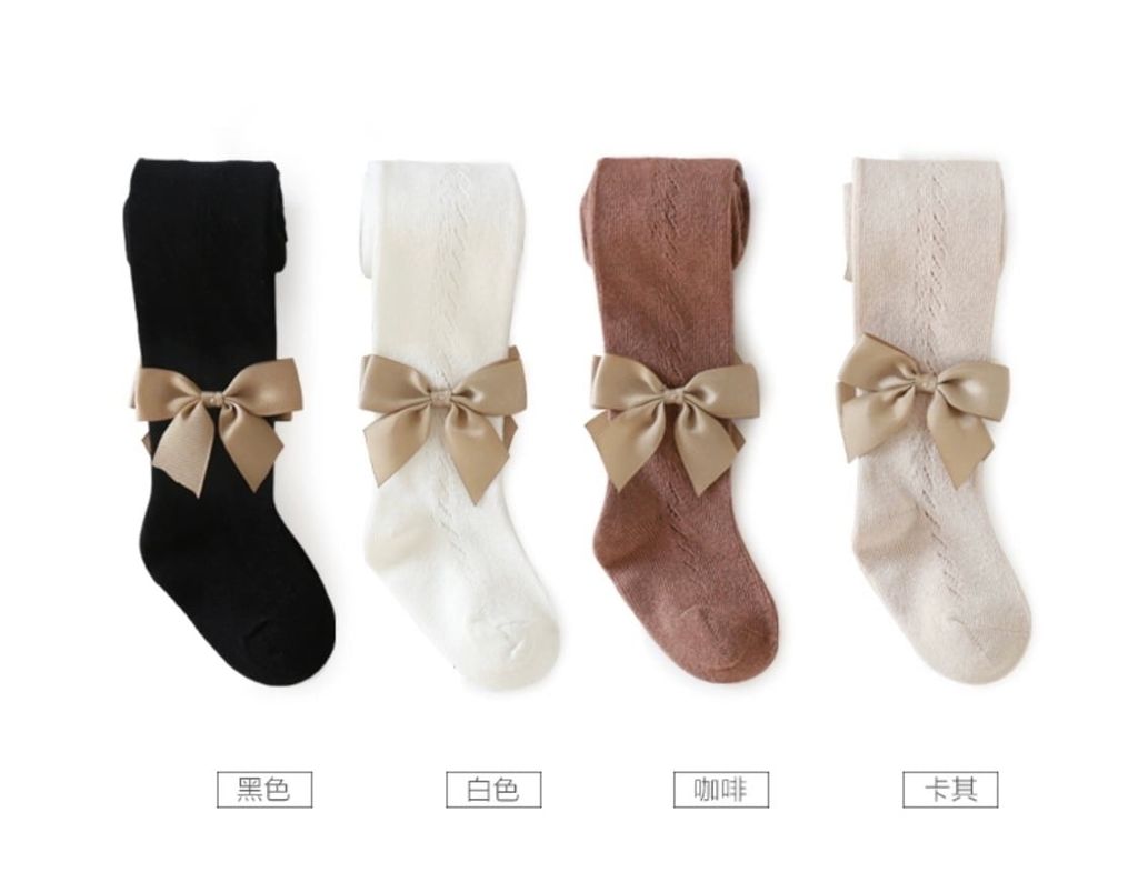 Quần tất len lưới đính nơ 4 màu Nemo Baby