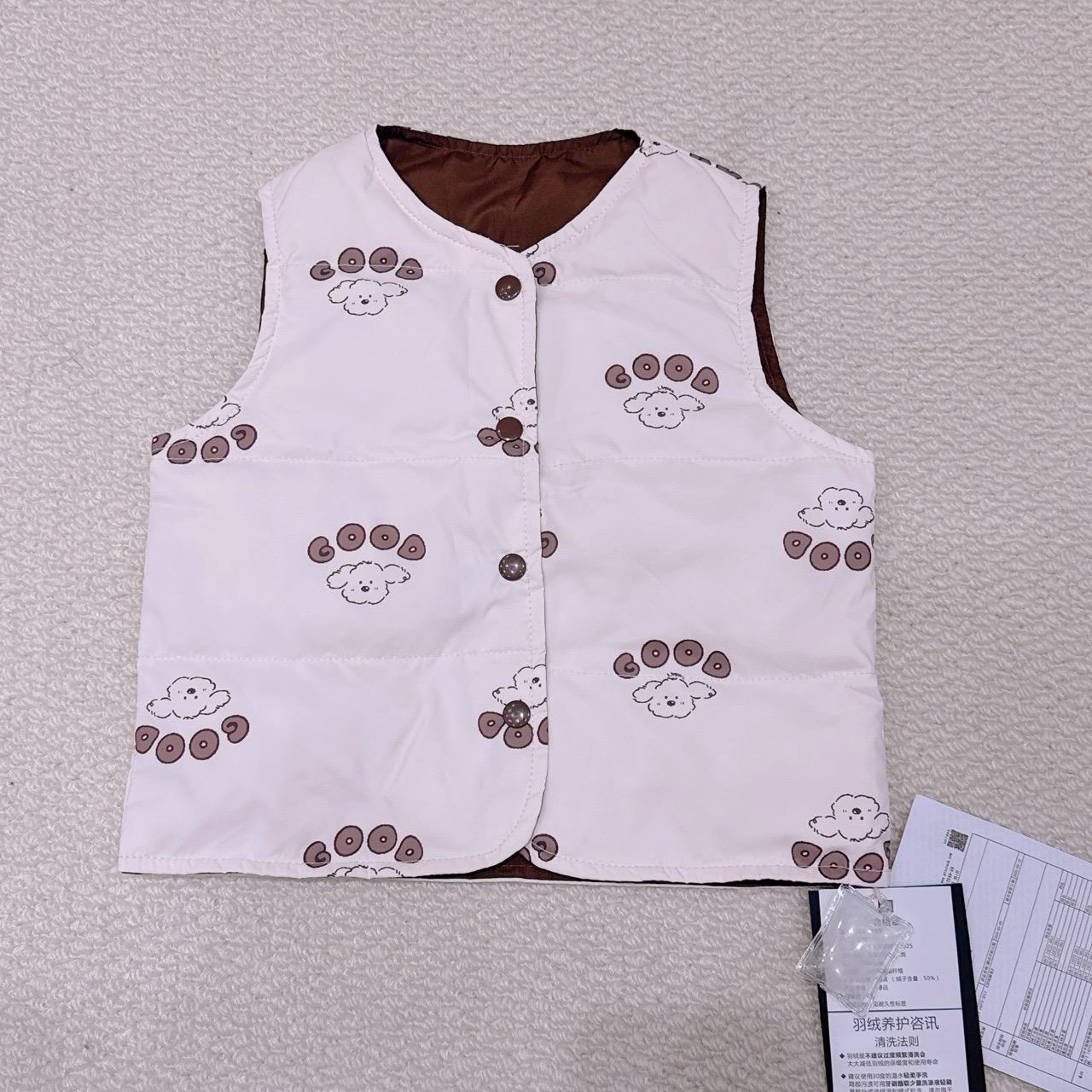 Áo khoác gile lông vũ Liwu Kids siêu nhẹ 2 mặt nhiều mẫu cho bé size 90 - 130