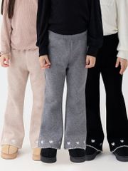 Quần nỉ len bebezoo ống loe thêu trái tim nhiều màu cho bé size 100-160