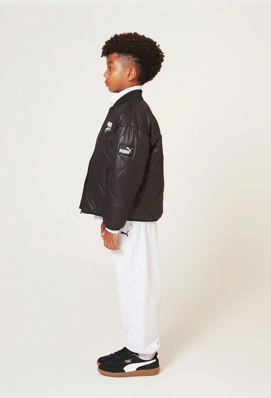 Áo khoác phao bomber PM dư xịn xuất Hàn 2 màu đen/tím cho bé size 120-160