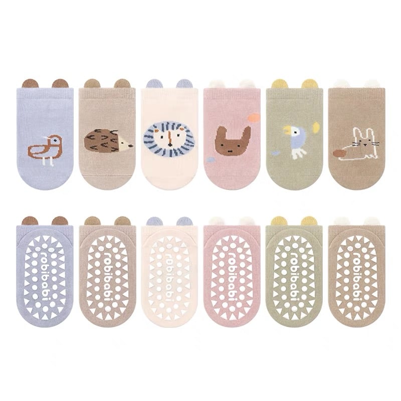 Tất cổ ngắn chống trượt Robibabi 6 màu size 1 - 5y