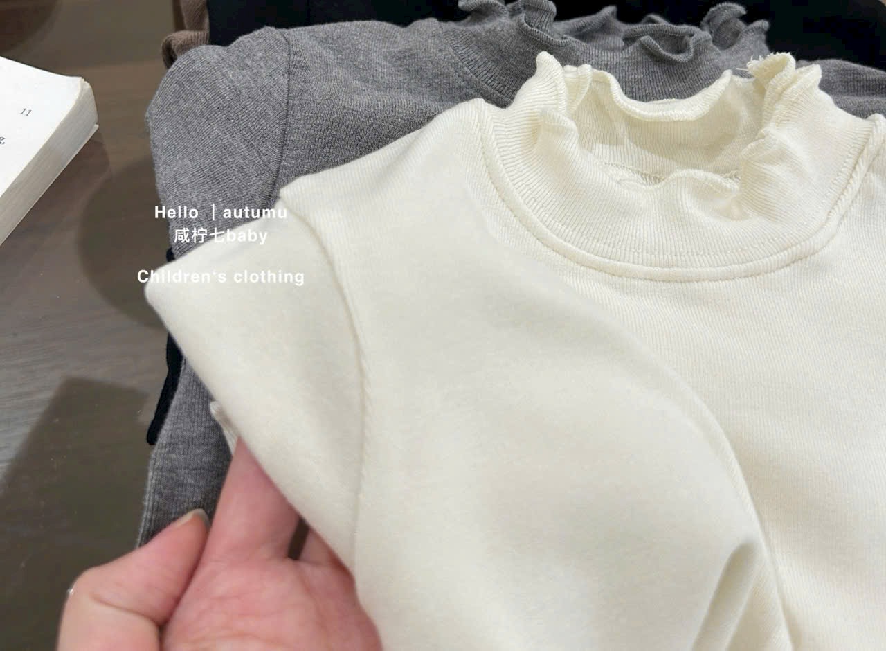 Áo thun giữ nhiệt cổ bèo nhiều màu cho bé size 80-170