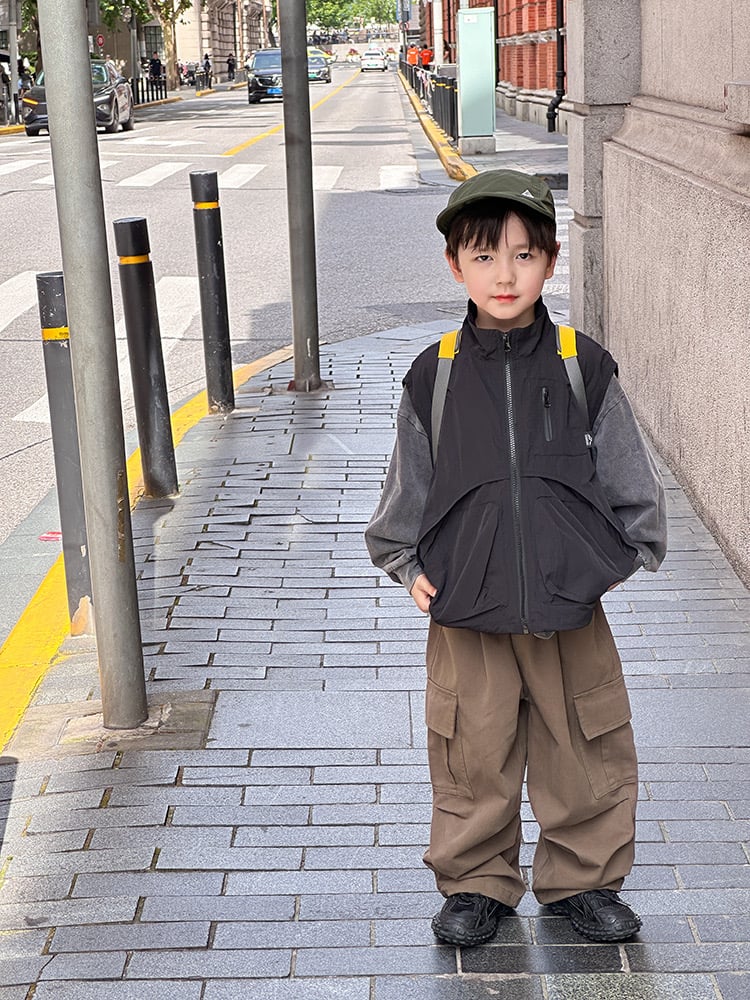 24X114 - Áo gile gió 2 lớp AMBB outdoor cho bé trai size 110-170