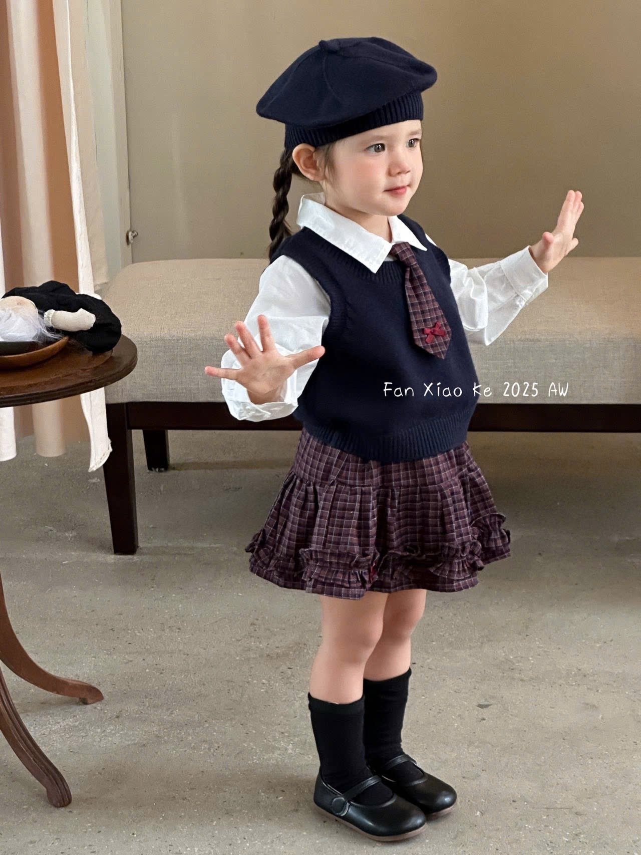 2582 - Set 5ct FanXiaoke kèm mũ cho bé gái size 80-120