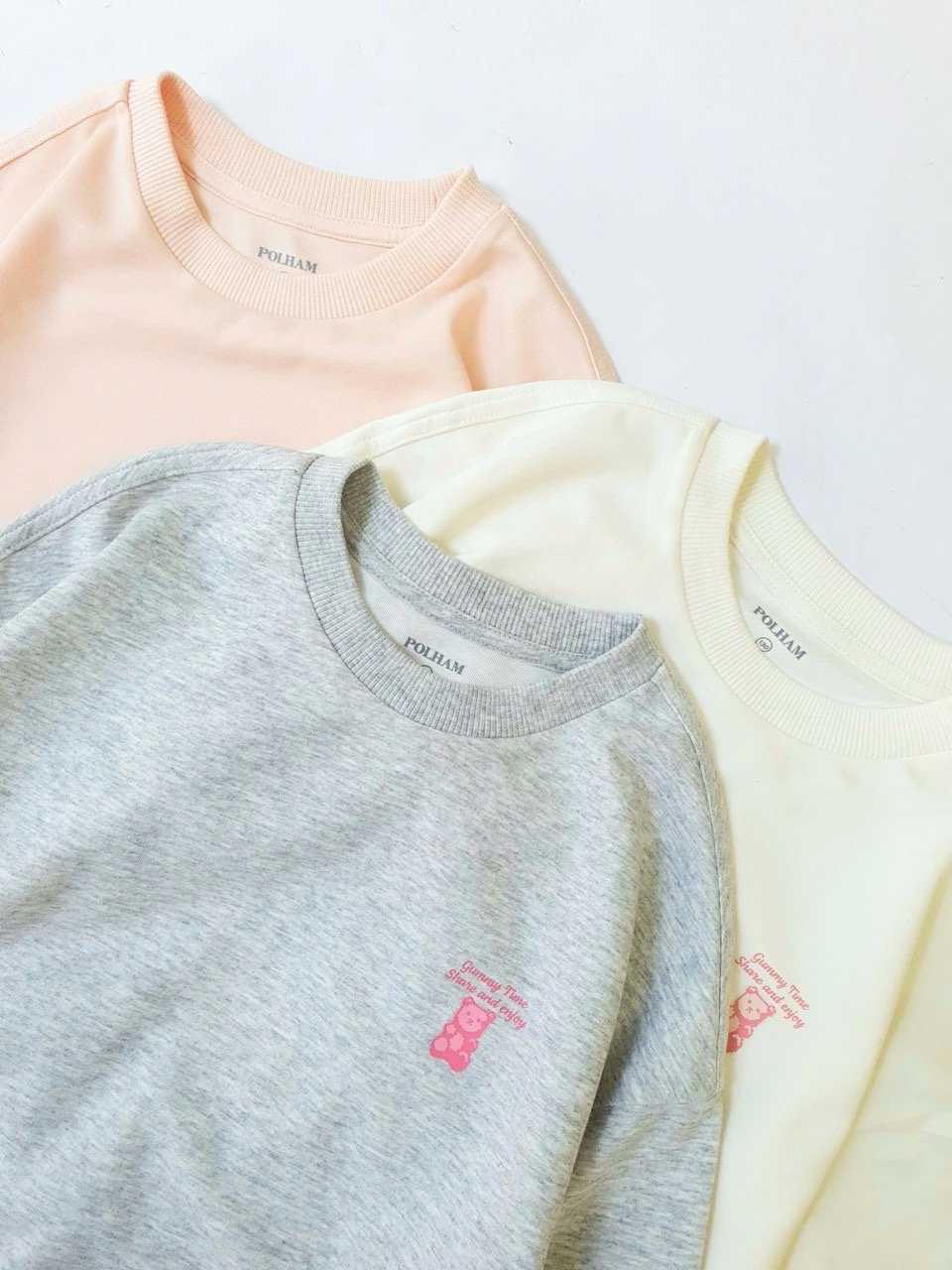 Áo nỉ Polham trơn in logo nhỏ nhiều màu cho bé size 120-170