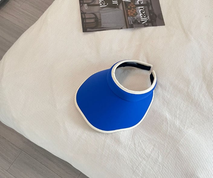 Mũ đi biển trơn màu vành lượn sóng BG