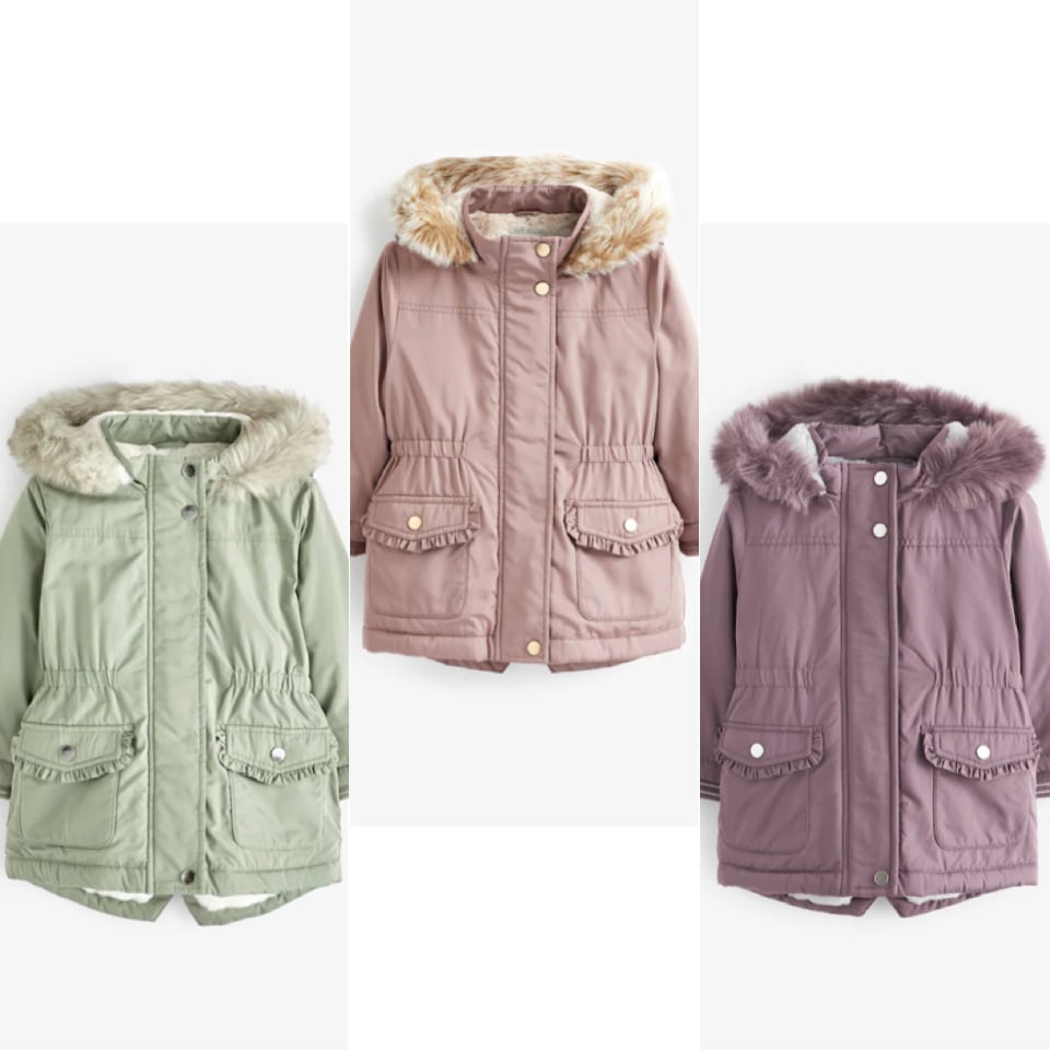 Áo khoác Parka Next lót lông 3 màu BG size 9m - 7y