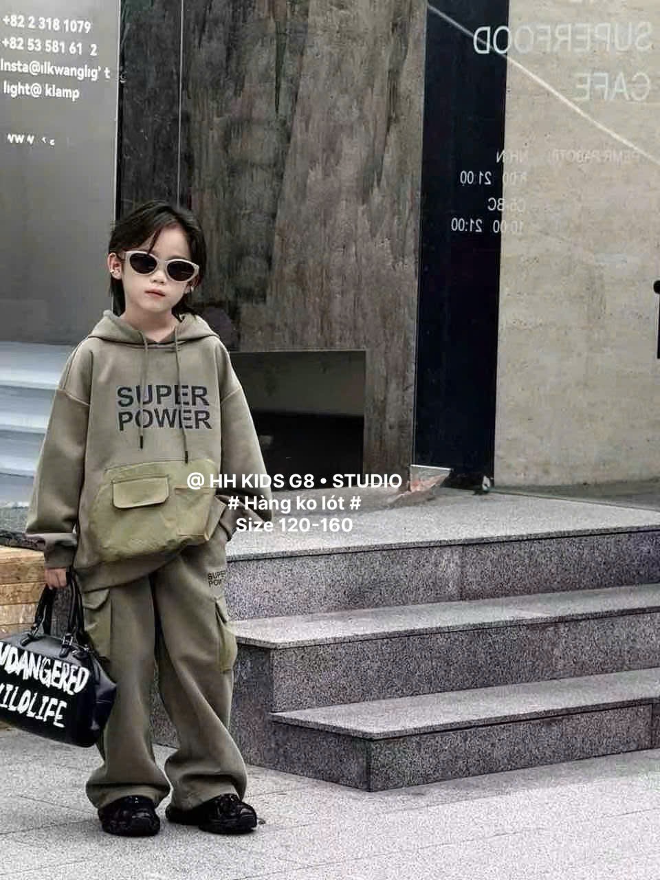 D311 - Bộ nỉ hai da hoodie Super Power 3 màu cho bé trai size 120-160