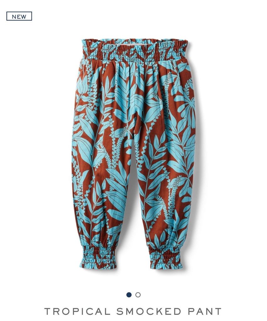 Quần Janie & Jack thêu smock hoạ tiết tropical