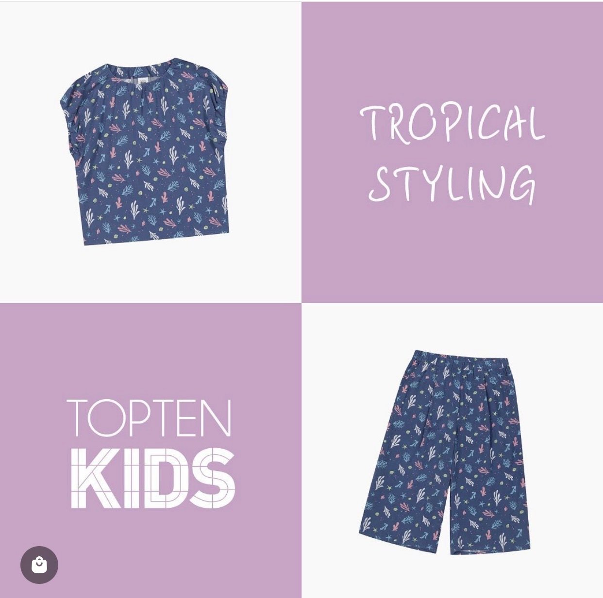 Bộ lanh Topten hoa 3 màu BG size 110 - 150