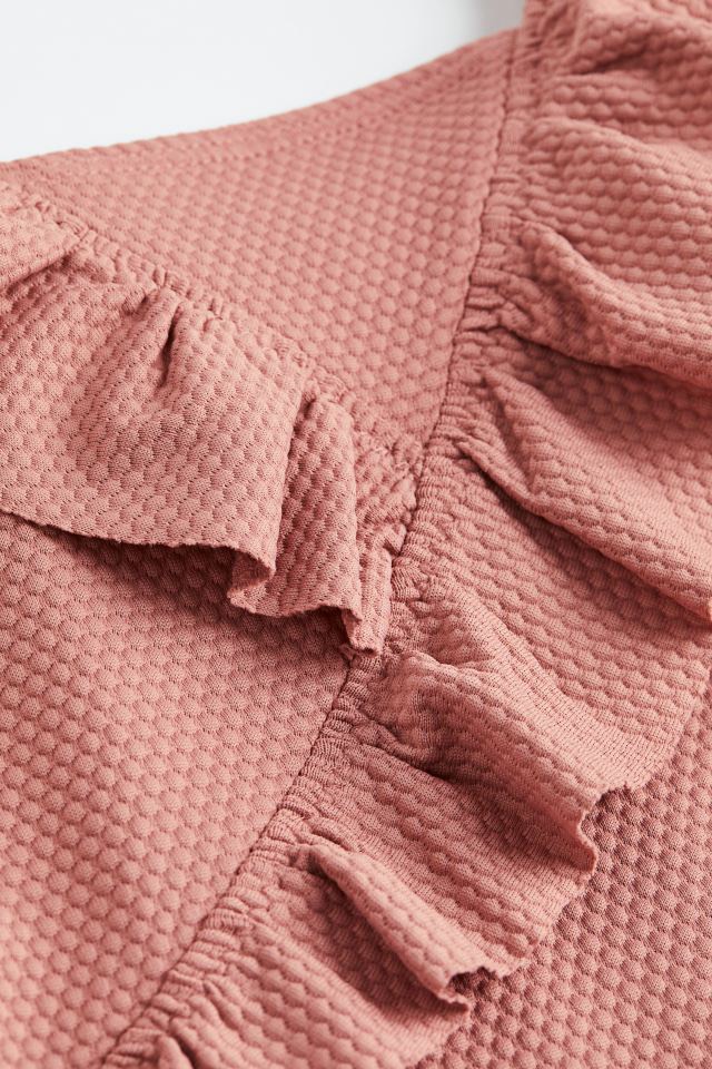 Bộ bơi liền HM tổ ong bèo vạt 3 màu hồng nhạt / mint / hồng đất size 6m - 4y