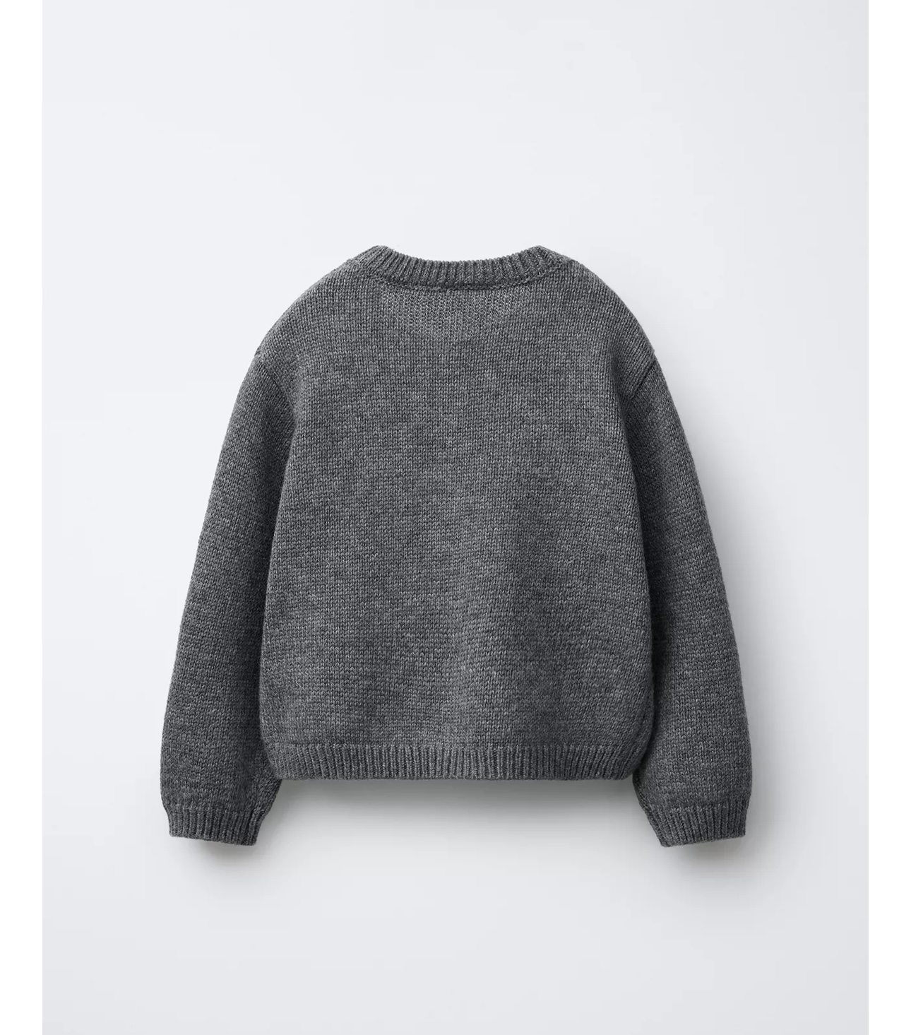 ALBG02 - Áo len màu ghi đính nơ nhung đen size 12m - 6y