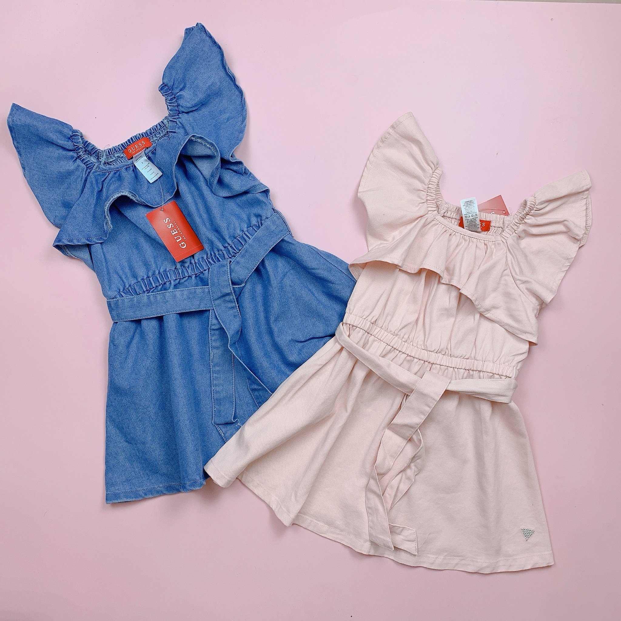 V00054 - Váy jean 2 màu xanh, hồng BG size