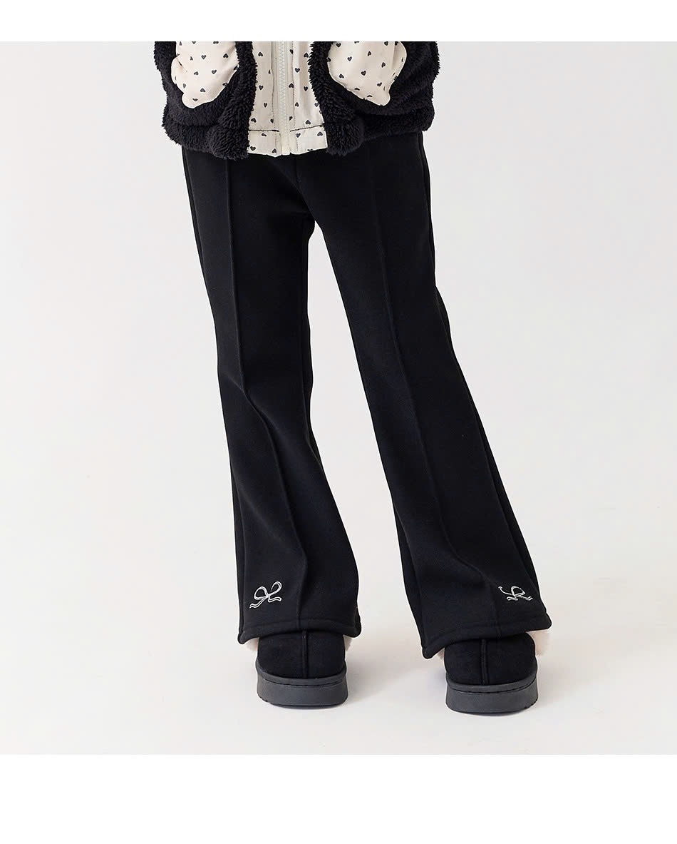 Quần nỉ ống loe bebezoo thêu nơ nhiều màu cho bé gái size 100-160