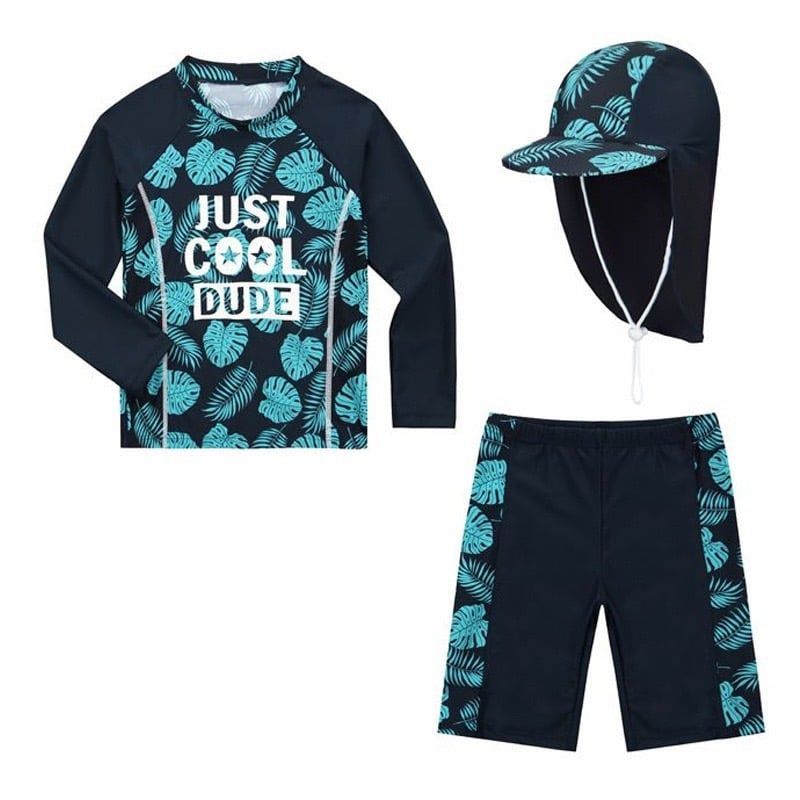 331 - Set 3ct bơi lá Palm chữ Just Cool Dude size 100-150