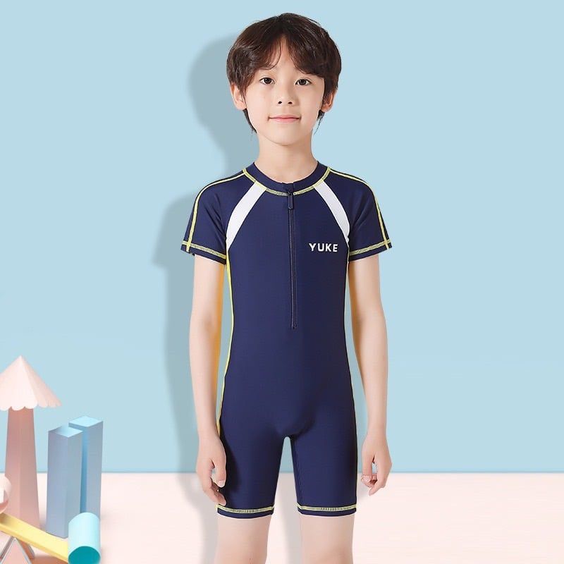 214 - Bộ bơi liền thân YUKE màu navy BT size 110-170