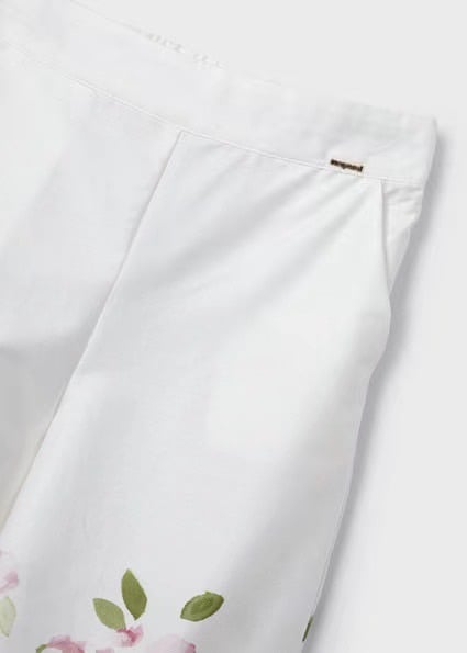 Bộ thô Mayoral áo sát nách vạt bèo chéo - quần culotte 2 màu hoa size 2 - 9y