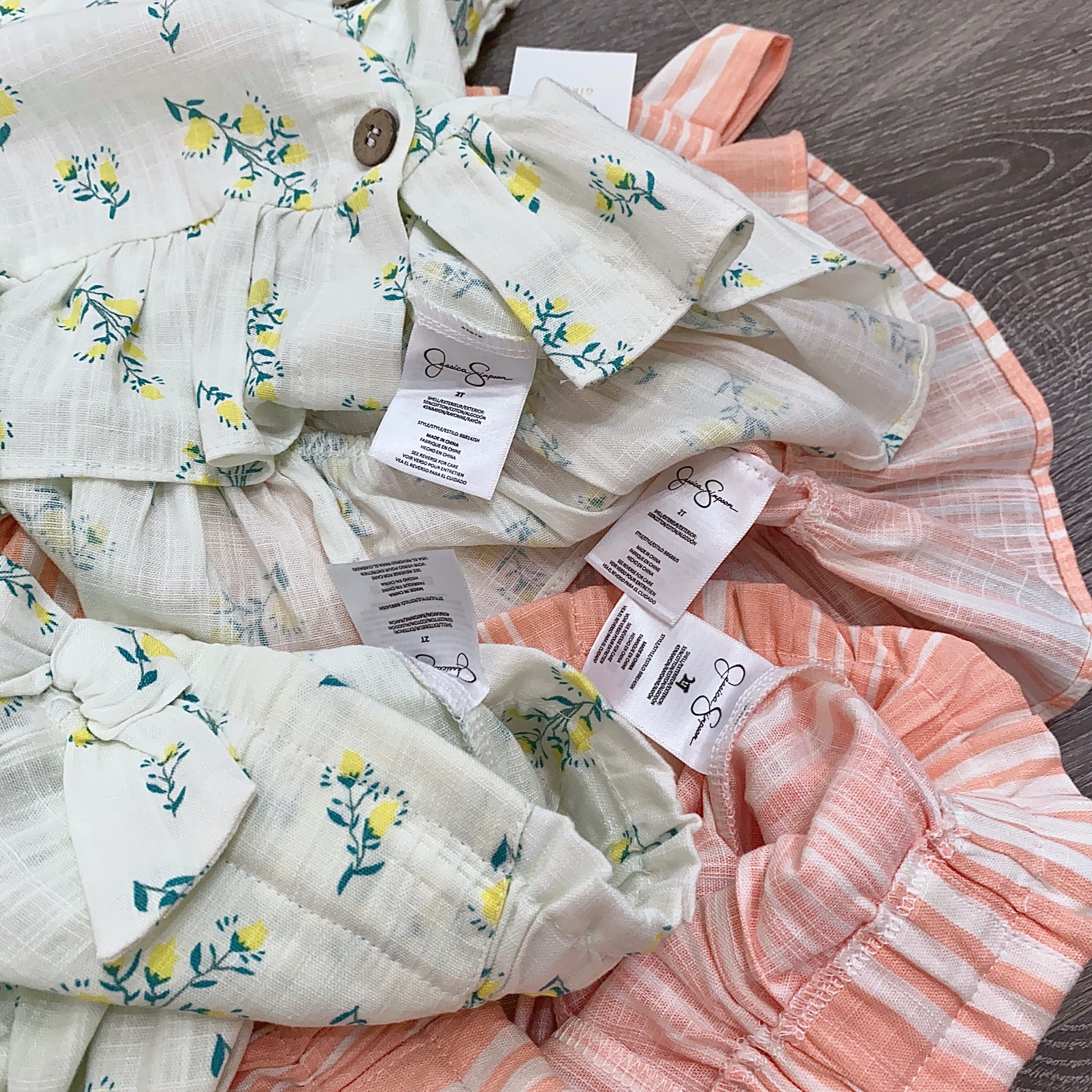 Bộ linen Jessica Simpson áo hai dây - quần dài 2 màu size 2 - 6y