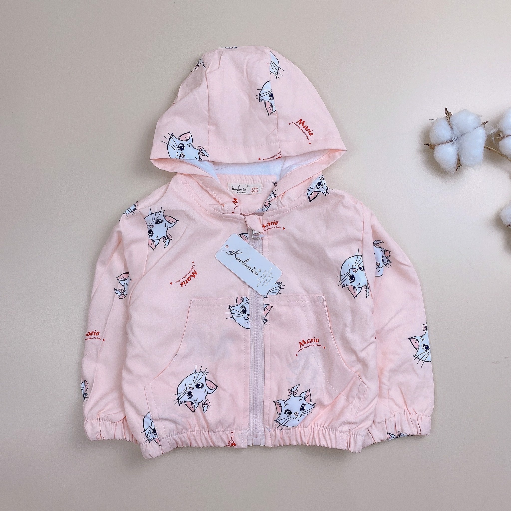 Áo gió lót cotton Karlomico nhiều hình Bé Gái 9m - 3y
